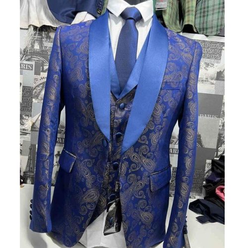 Navy Blue and Gold Tuxedo 40 44 SellSA